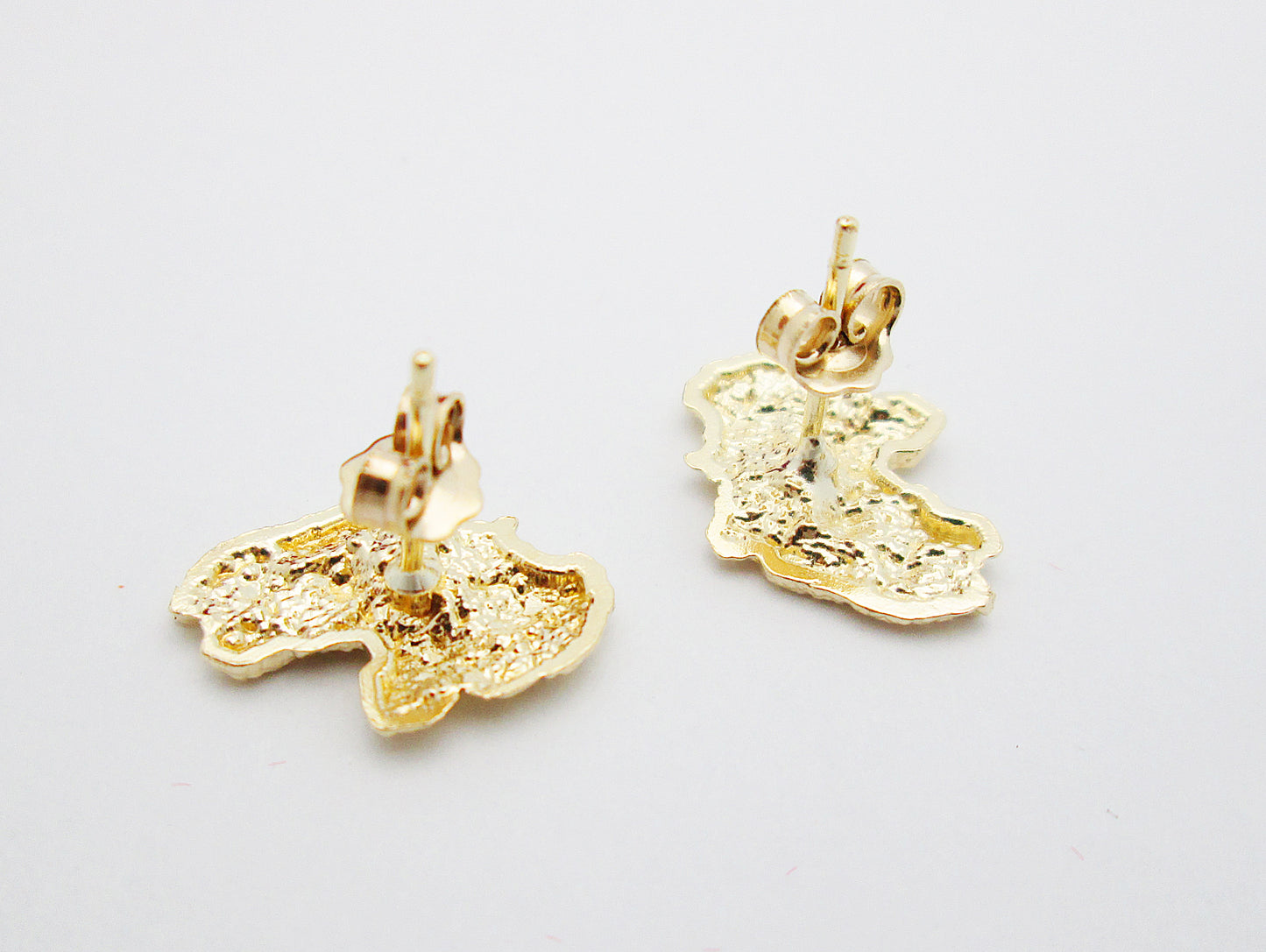Mens 10k Yellow Gold Nugget Earrings