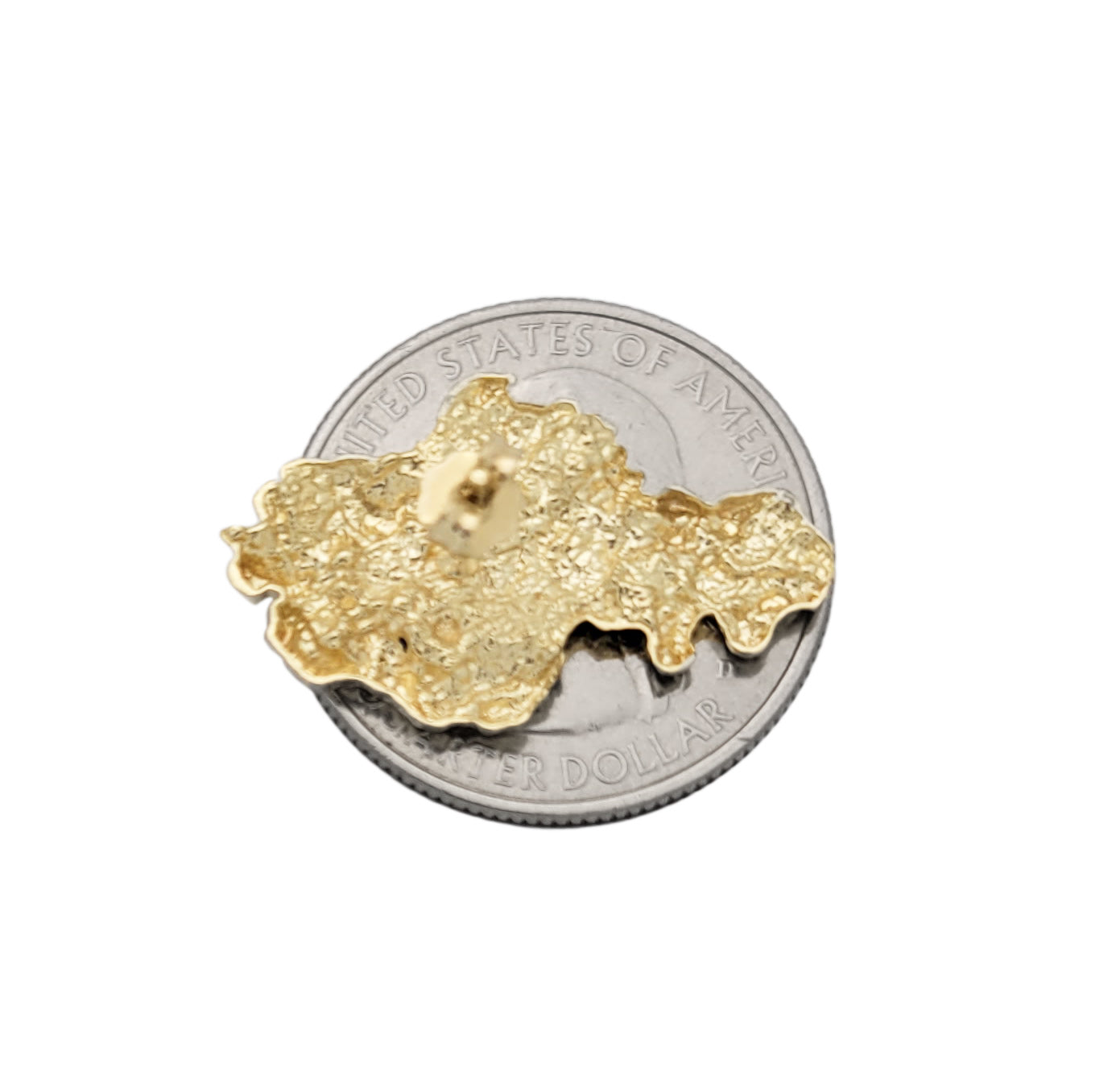 Mens 10k Yellow Gold Nugget Earrings 1 inch Solid Gold Earrings